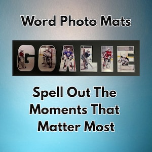 Memory Photo Mat Personalized Gift Framed Matboard Letter Cutout Display Custom Name Art Graduation Senior Gift Sports Memorabilia Word
