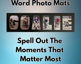 Memory Photo Mat Personalized Gift Framed Matboard Letter Cutout Display Custom Name Art Graduation Senior Gift Sports Memorabilia Word