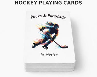 Pucks and Ponytails Female Hockey Playing Cards Hockey Themed Family Game Night Card Deck Gift for Hockey Mom Girl Hockey Player Gift Poker
