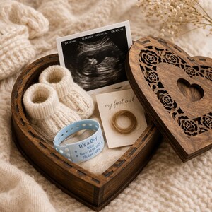 Baby Keepsake Memory Box Baby Shower Gift For New Mom First Memories Storage Sentimental Milestones Nursery Decor Laser Cut Heart Box