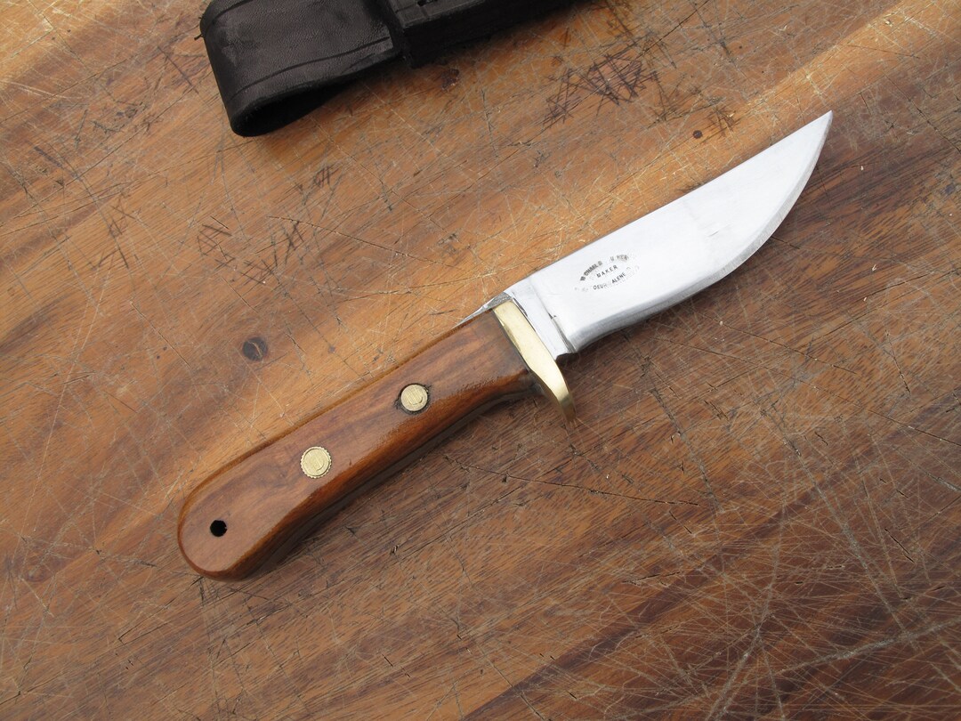 Made in the USA Hunting, Belt Knife, 5160 Steel Blade and Plum Wood