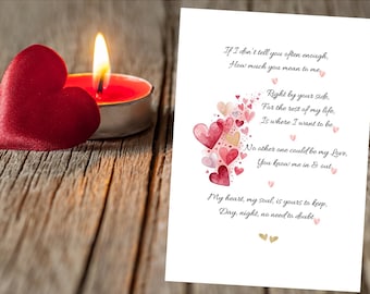 Tarjeta de amor, cuánto significas para mí, tarjeta de amor, para esposo, esposa, novia, novio, amante, pareja