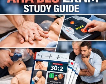 2025 AHA BLS-leverantörsmanual + examensstudieguide (100 % godkänt)