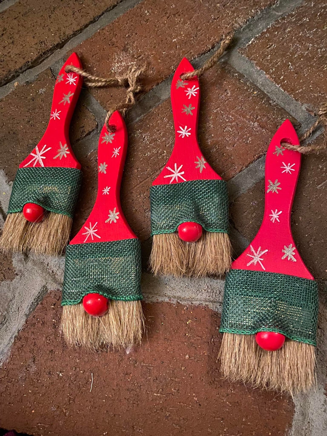 Gnome Paint Brush Christmas Ornament Decoration Etsy