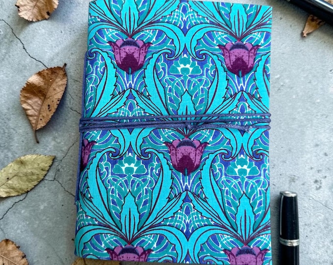 Handmade Block Print Diary Journal | Floral Fabric Notebook | Vintage Style Writing Journal | Travel Diary Gift | Artisan Handmade Notebook