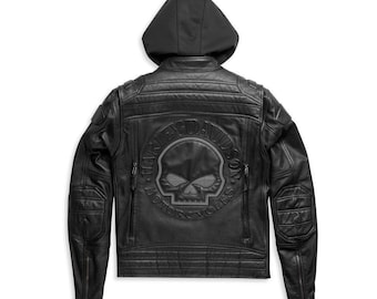 Nueva chaqueta Harley Davidson Auroral II 3 en 1 negra para hombre, de piel de vaca auténtica.