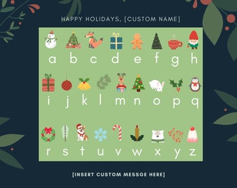 Custom Secret Santa Name Reveal Word Puzzle Card