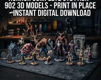 Pack STL complet d'horreur - 902 modèles 3D - impression sur place - téléchargement numérique instantané