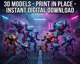 Mech Robots STL Pack - 70 modèles 3D - Impression sur place - Téléchargement numérique instantané