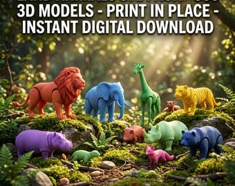 Pack STL animaux terrestres - 883 modèles 3D - Impression sur place - Téléchargement numérique instantané
