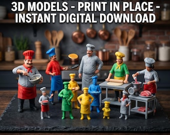 Pack STL Cooking Chef - 779 modèles 3D - Impression sur place - Téléchargement numérique instantané