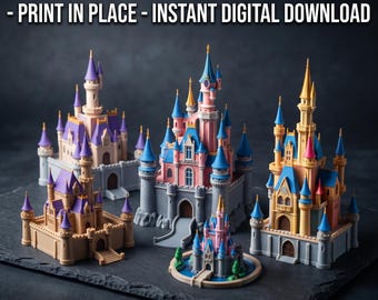 Pacchetto STL del Castello della Principessa - 544 modelli 3D - Stampa in loco - Download digitale immediato