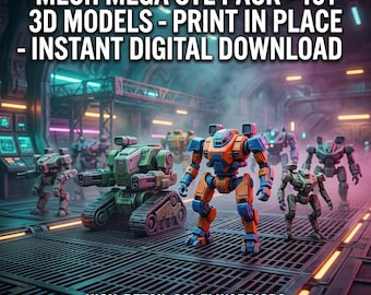 Mech Mega STL Pack - 161 modèles 3D - Impression sur place - Téléchargement numérique instantané