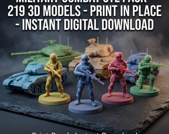 Pack STL de combat militaire - 219 modèles 3D - Impression sur place - Téléchargement numérique instantané