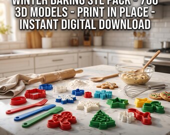 Pack STL Winter Baking - 766 modèles 3D - Impression sur place - Téléchargement numérique instantané
