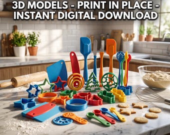 Pack STL Cuisine salle à manger - 798 modèles 3D - Impression sur place - Téléchargement numérique instantané