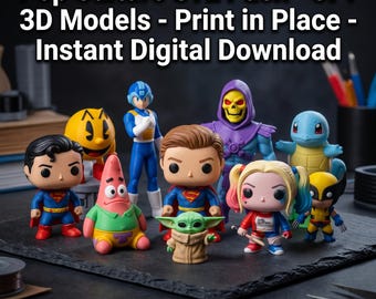 Pack STL culture pop - 371 modèles 3D - Impression sur place - Téléchargement numérique instantané