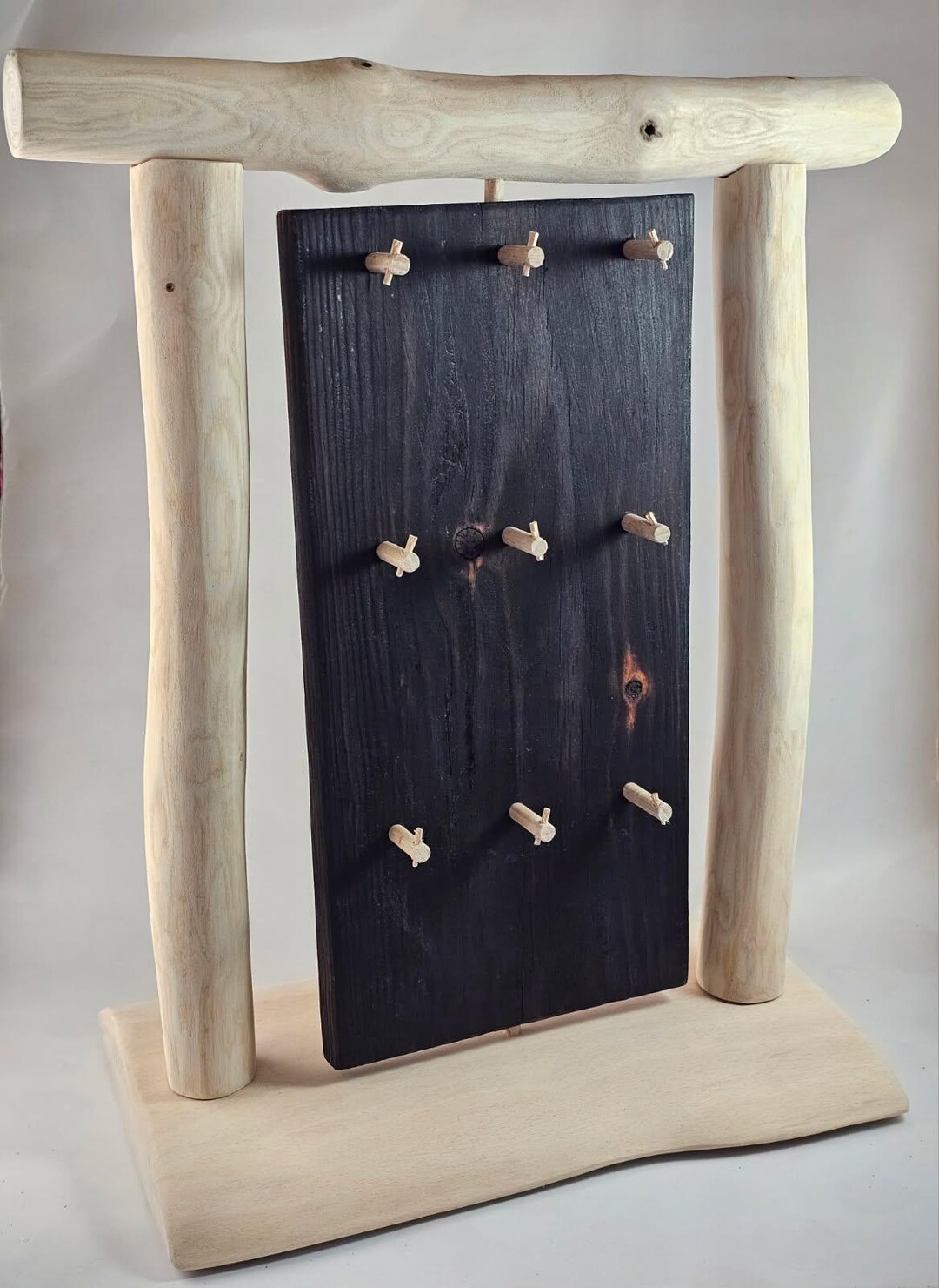 Rotating Key Holder Display Stand, Burnt Wood | 18 Hooks - Etsy