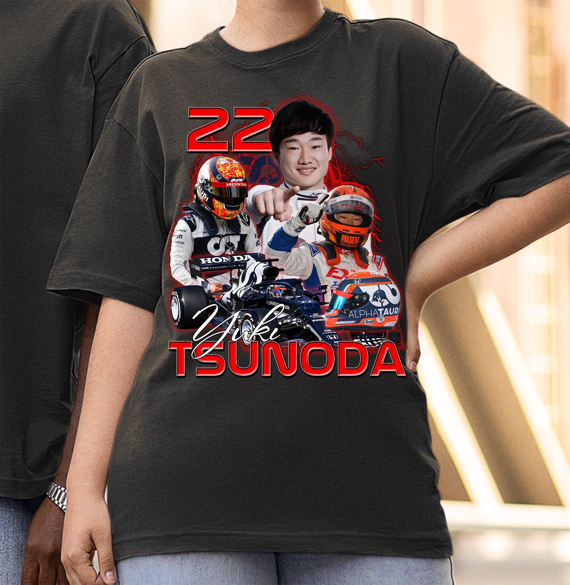 Discover Yuki Tsunoda 22 Shirt, Alpha Tauri Racing, Formula 1, Formula One Shirt