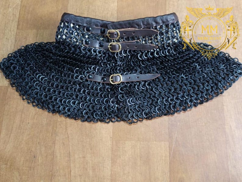 Chainmail Armor Neck Collar 8mm | Riveted Flat Ring Mild Steel ...