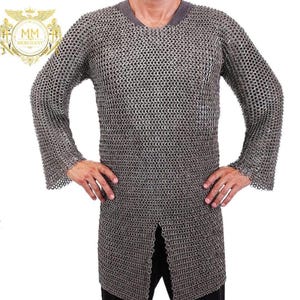 Chainmail Shirt: 9mm Flat Ring Hauberk Medieval Armor Halloween events