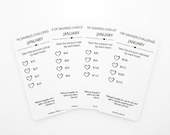 Monthly Savings Challenge Trackers and Binder Bundle | 1K, 2.5K, 5K, 10K
