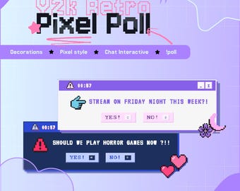 Y2K Chat Poll Widget for StreamElements | Retro Pixel Art Twitch Overlay | Interactive Stream Poll