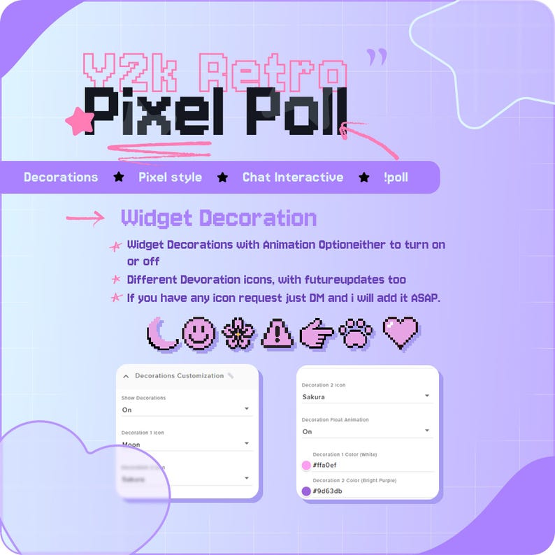 Y2K Chat Poll Widget for Streamelements | Retro Pixel Art Twitch ...