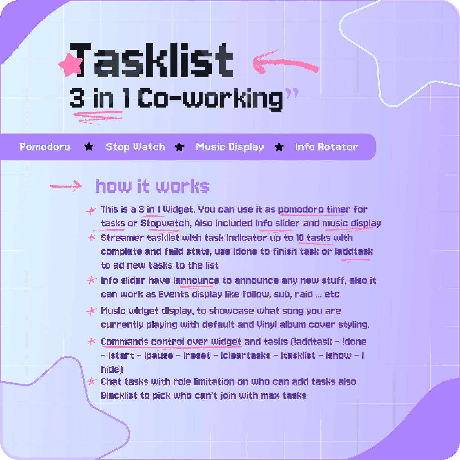 Tasklist 3-in-1 Widget for Streamelements → Co-working Pomodoro ...
