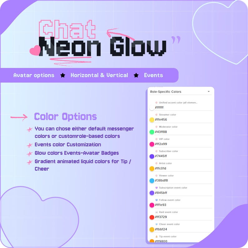 Neon Chat Widget for Streamelements | Twitch Chat Overlay | Horizontal ...