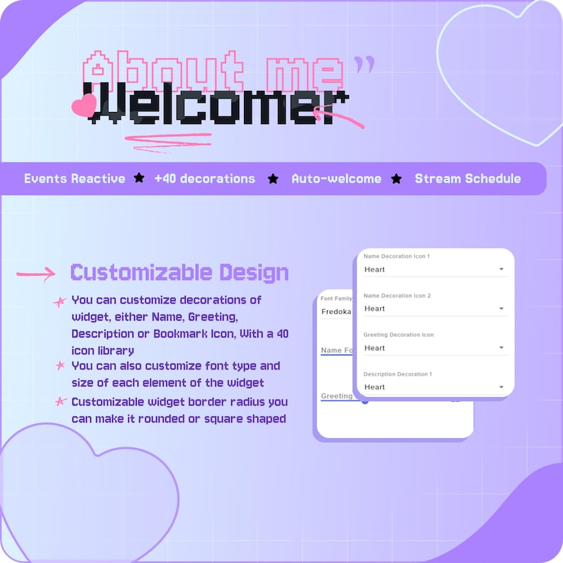 Widget de bienvenue « À propos de moi » pour StreamElements | Popup réactif aux événements | Déclenchement automatique + commande de chat | Twitch et OBS image 4