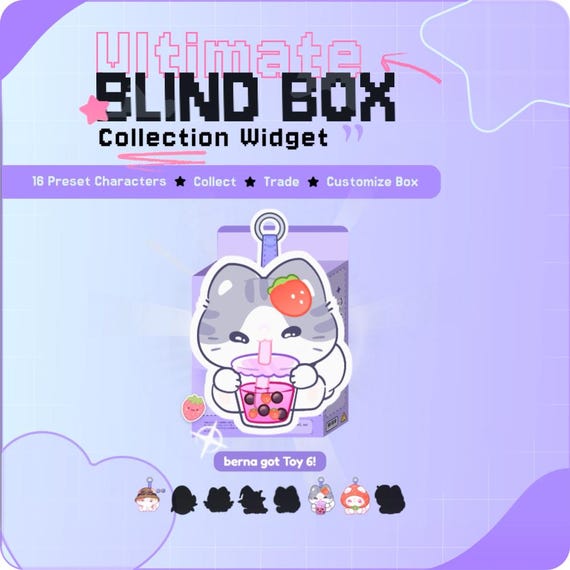 Twitch Blind Box Widget | Kawaii Cat Unboxing Game for StreamElements • OBS | Chat Collect & Trade
