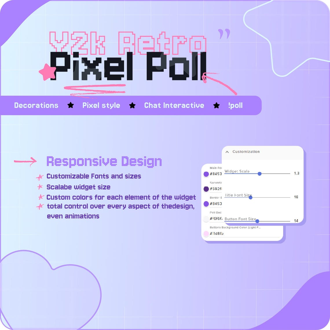 Y2K Chat Poll Widget for Streamelements | Retro Pixel Art Twitch ...
