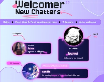 New Chatter Welcome Widget for StreamElements | Kawaii Neon Twitch Welcome & Raid Alert