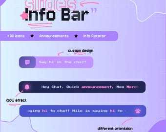 Rotating Info Bar Widget for StreamElements | Twitch Overlay Ticker | Announcements • Socials • +90 Icons