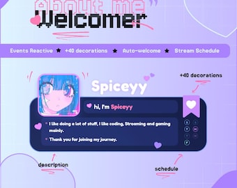 About Me Welcomer Widget for StreamElements  | Event-Reactive Popup | Auto Trigger + Chat Command | Twitch & OBS