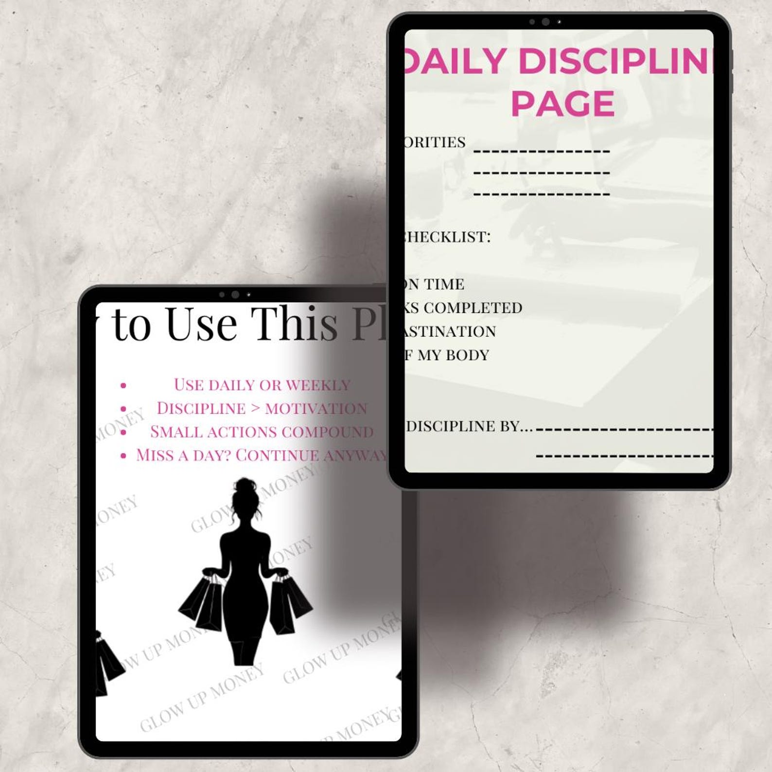 Discipline Planner Rich Girl Discipline Planner Printable PDF | Daily Routine and Habit ...