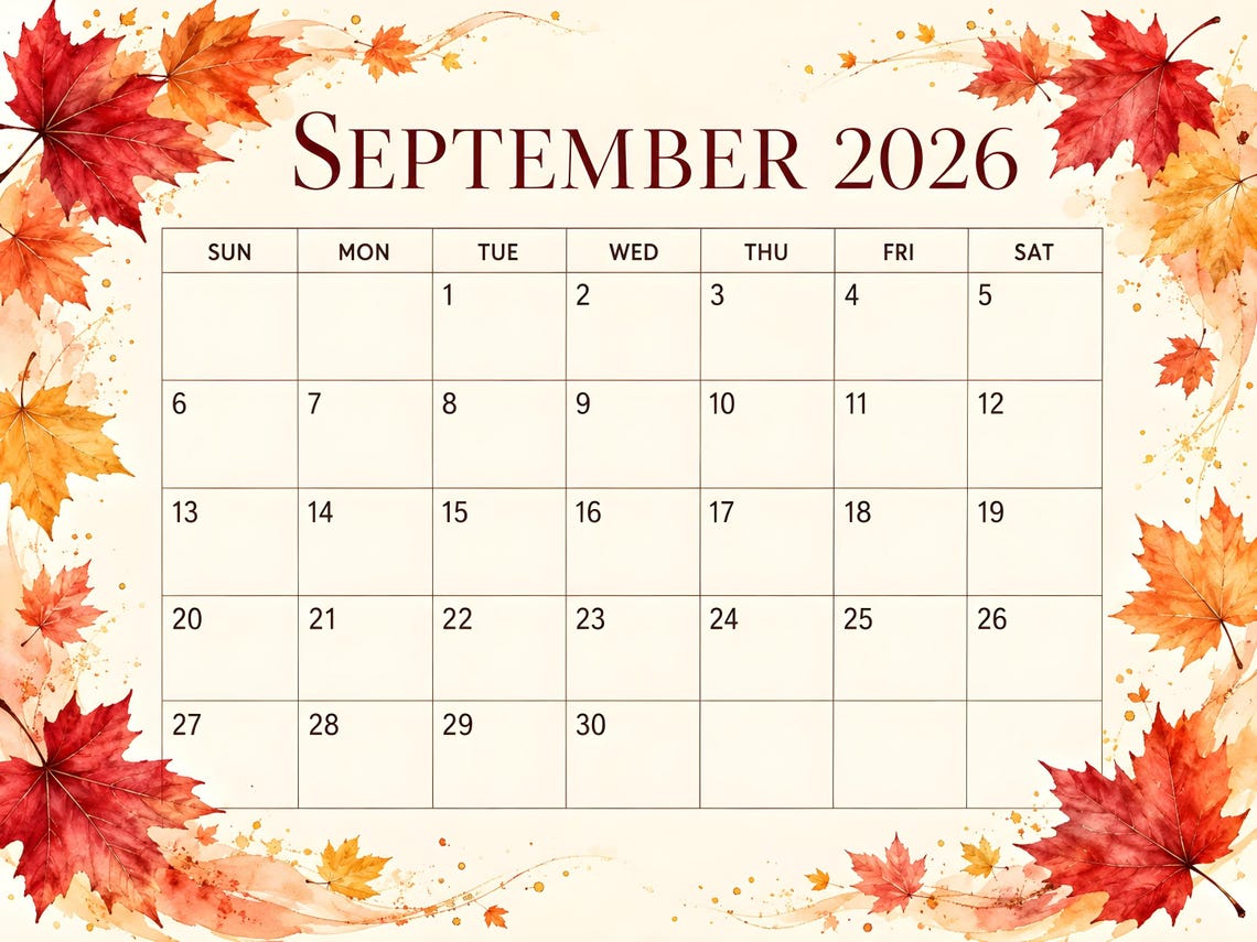 september-2026-maple-leaf-watercolor-calendar-printable-sunday-start