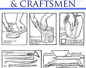 Learn How To Make POTTERY For ARTISTS and CRAFTSMEN A Tutorial of Methods Tools Clays Glazes Illustrated 204pages Printable Instant Download