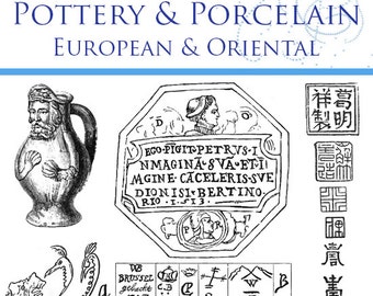 Over 1000 Pages of Marks and Monograms on European and Oriental POTTERY and PORCELAIN Must Have RARE Reference Book For Collectors Printable