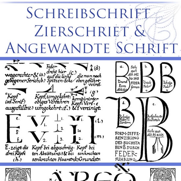 Scheibschrift ~ Zierschriet & Angewandte Schrift German Book on Lettering Handwriting Alphabets Calligraphy 516pg Printable Instant Download