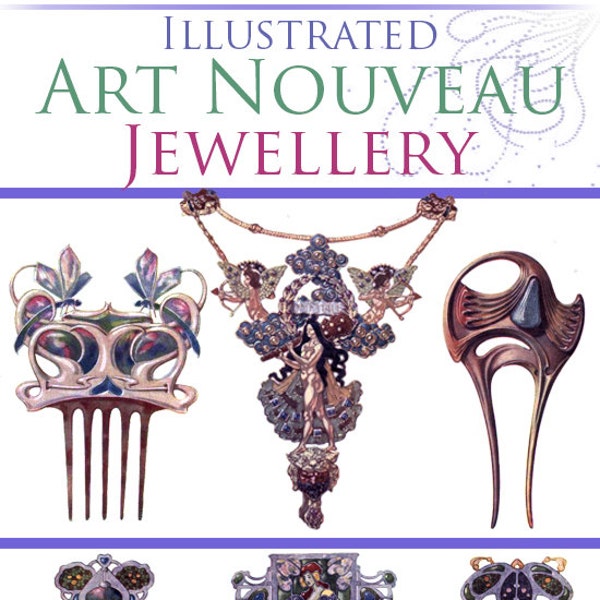 ART NOUVEAU JEWELLERY and Fans ~ Continental and British Designs Rare illustrated Book Over 300 Pictures 181pages Printable Instant Download