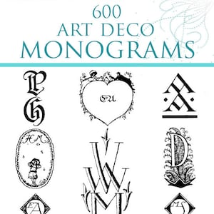 600 ART DECO MONOGRAMS 55 stron do druku niemiecka książka projektowa do haftu ~ Scrapbookers ~ Ilustratorzy ~ Projektanci ~ Natychmiastowe pobranie