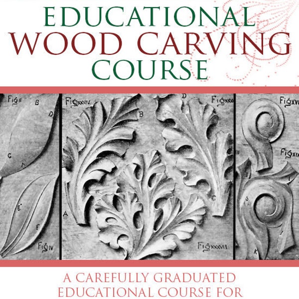 Educational WOOD CARVING COURSE Rare illustrated Graduated Course in Tools Wood Working Directions 79 Pages Printable Instant Download