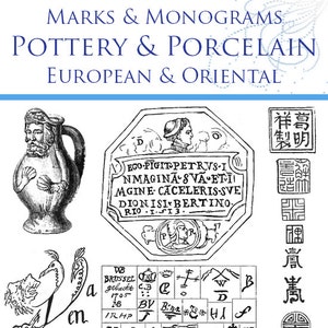 Over 1000 Pages of Marks and Monograms on European and Oriental POTTERY and PORCELAIN Must Have RARE Reference Book For Collectors Printable