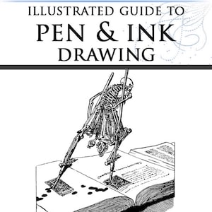 May include: A black and white illustration of a skeleton using two pens to draw on a book. The book is open and the skeleton is standing on the pages. The text "407 ILLUSTRATIONS" is below the image. The text "BY JOSEPH PENNELL N.A." is below the text "407 ILLUSTRATIONS".