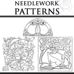 74 Art Nouveau Needlework Patterns Artistic and Practical Embroidery Designs By Liberty Illustrated 36 Pages Printable Instant Download