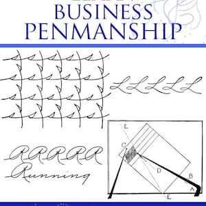 LEARN BUSINESS PENMANSHIP 146 Self Teaching Lessons on Handwriting Alphabet Lettering for the Home Learner 97 pgs Printable Instant Download