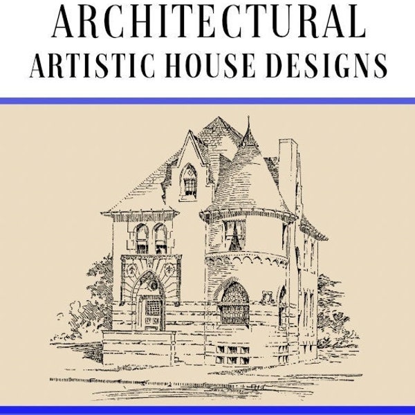 Victorian ARTISTIC HOUSE DESIGNS American Architecture 28 City House Designs + Home Floor Plans Printable Pdf Book Instant Digital Download