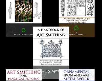 New Discount Collection of 5 x Best Selling ORNAMENTAL ART SMITHING Books ~ Illustrated Tutorials Ironwork Forging Designs Instant Download